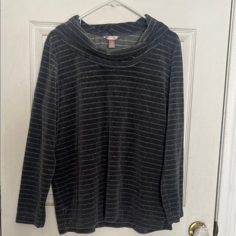 White Stag Charcoal and Silver Cowl Neck Sweater